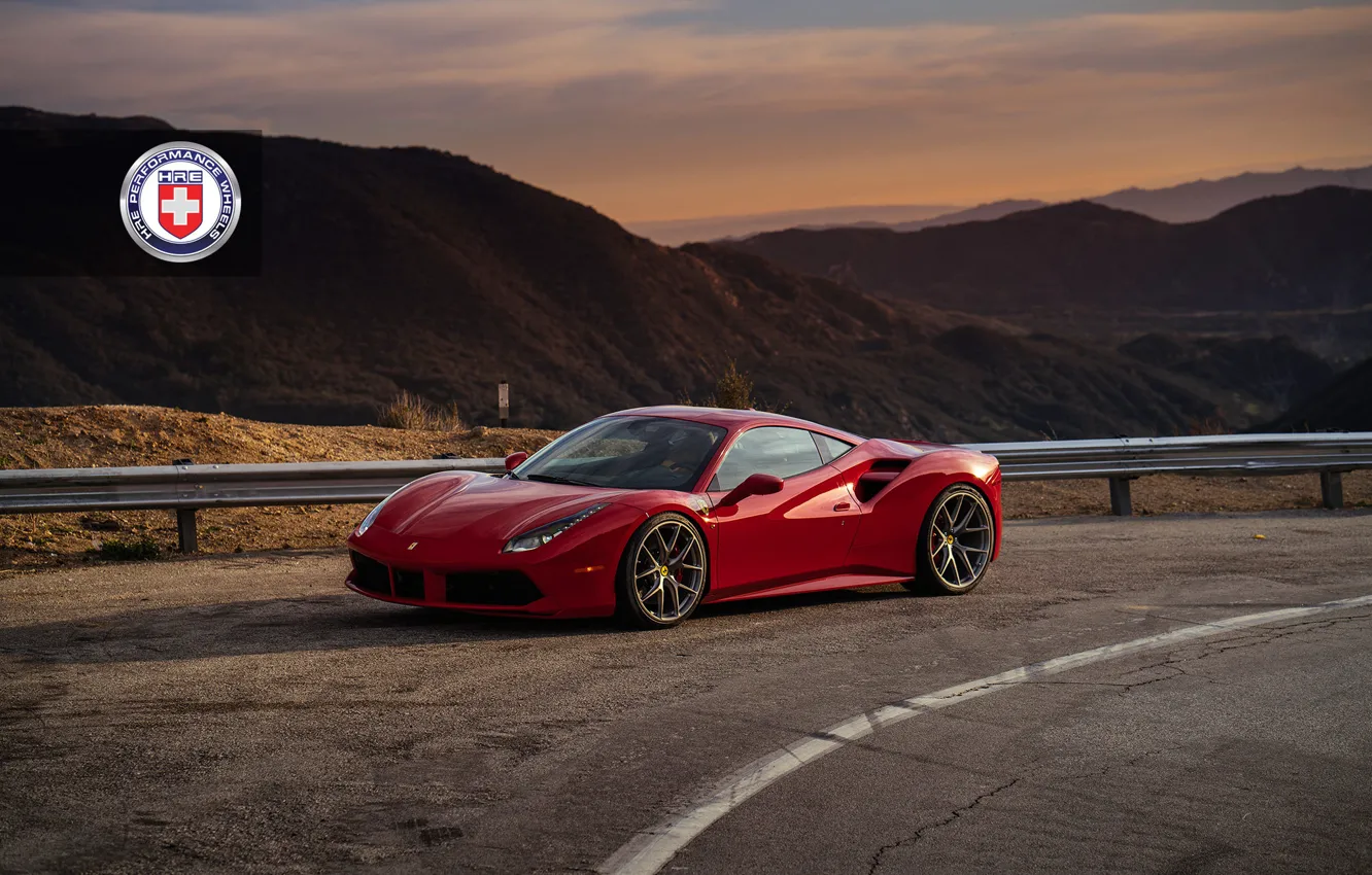 Photo wallpaper Ferrari, GTB, with, Titanium, HRE, 488, Brushed, P101