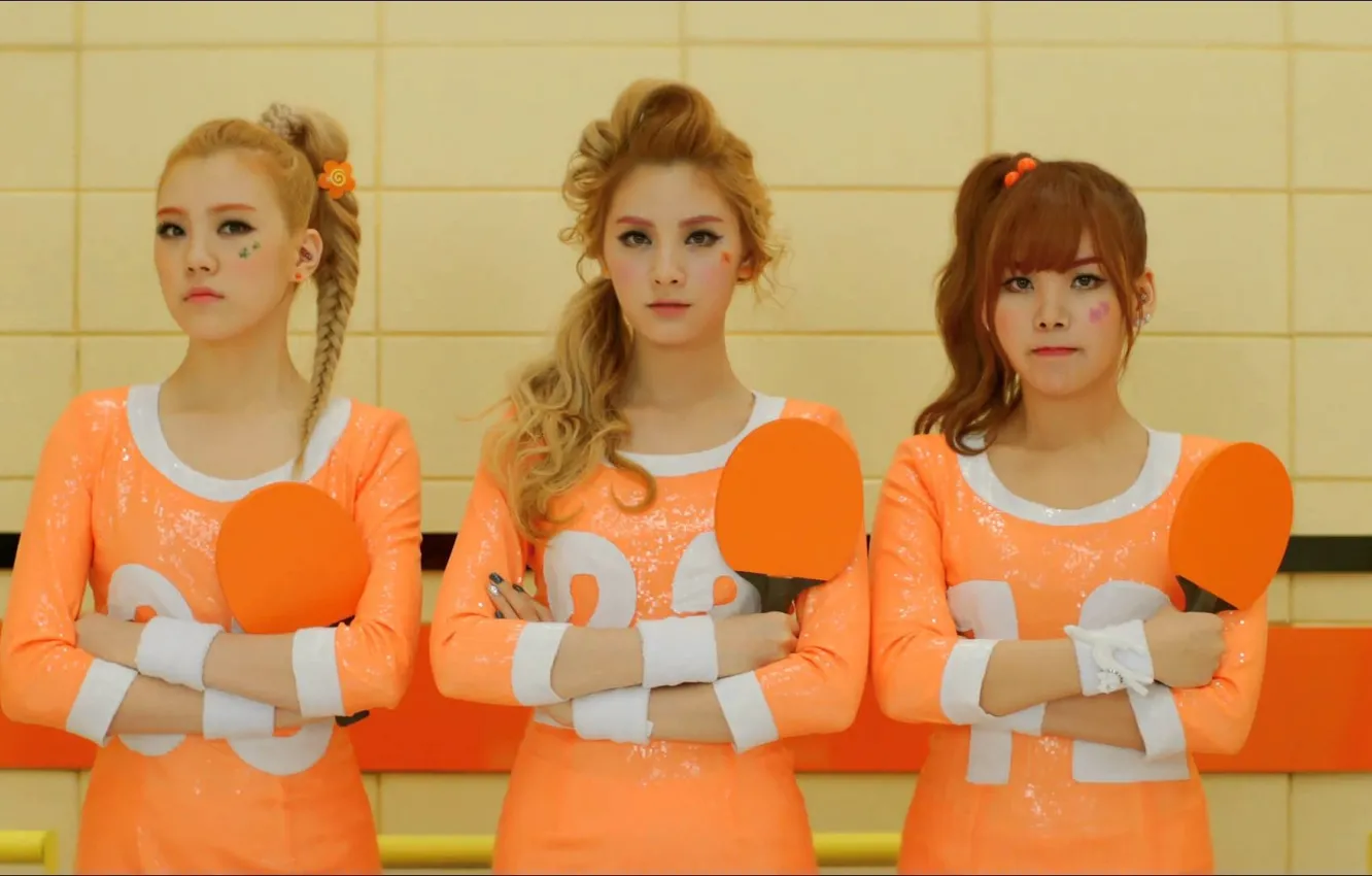Photo wallpaper Music, girls, three, dolls, Orange Caramel