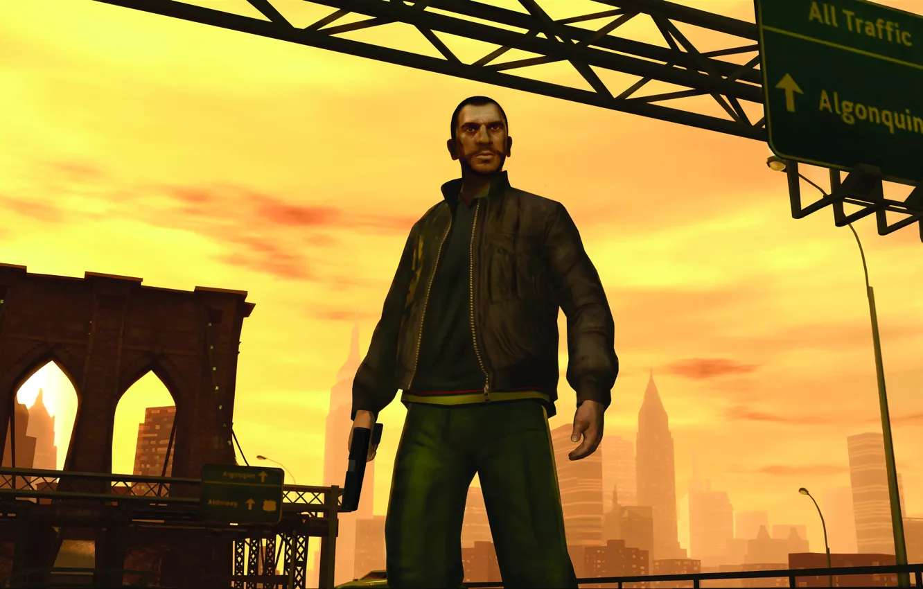 Photo wallpaper New York, Grand Theft Auto IV, Niko Bellic, Liberty City