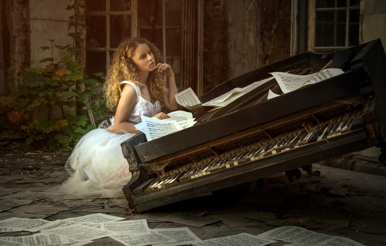 Photo wallpaper notes, music, piano, Karina Bratkowska