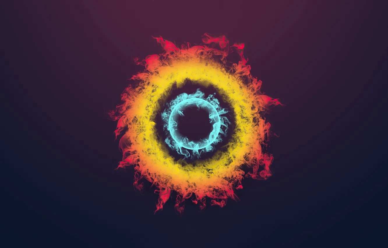 Photo wallpaper circles, abstraction, fire, flame, fire, flame, circles, abstraction