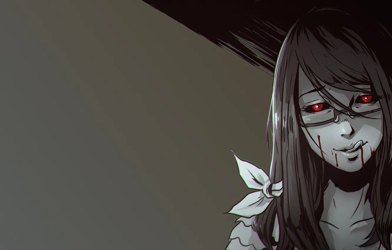 Photo wallpaper kawaii, girl, blood, game, monster, dress, woman, anime