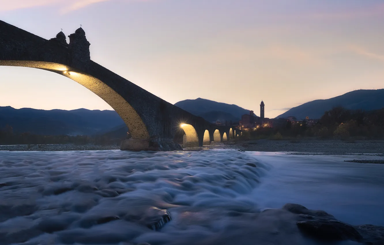 Photo wallpaper bridge, pond, aqueduct