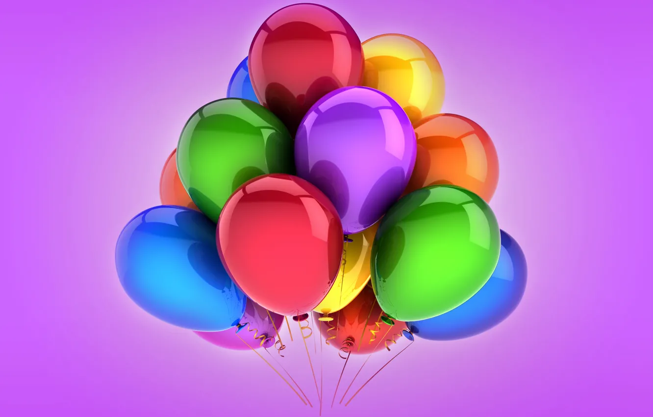 Photo wallpaper balloons, colorful, celebration, holiday, balloons
