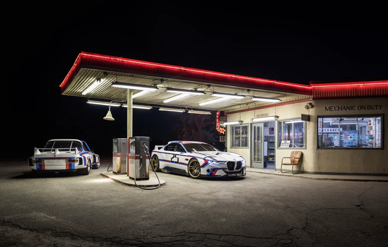 Photo wallpaper car, night, CSL, Hommage R, BMW 3.0
