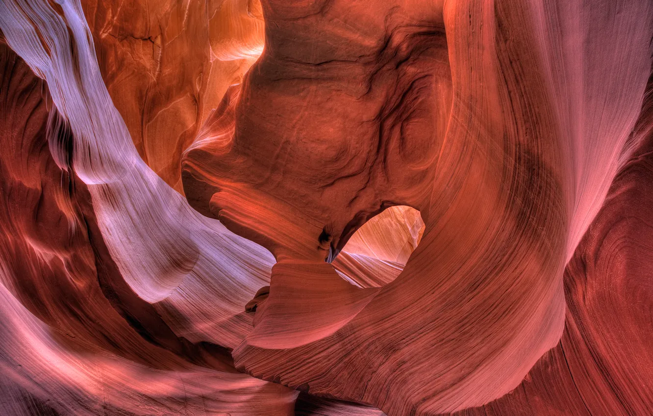 Photo wallpaper orange, rocks, AZ, Antelope Canyon