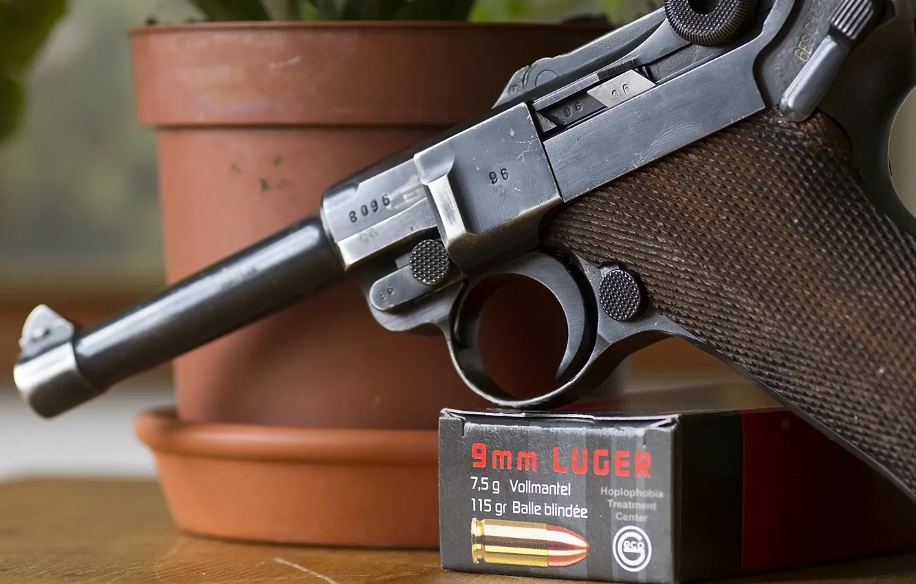 Photo wallpaper gun, weapons, Parabellum, P08, Luger, Luger