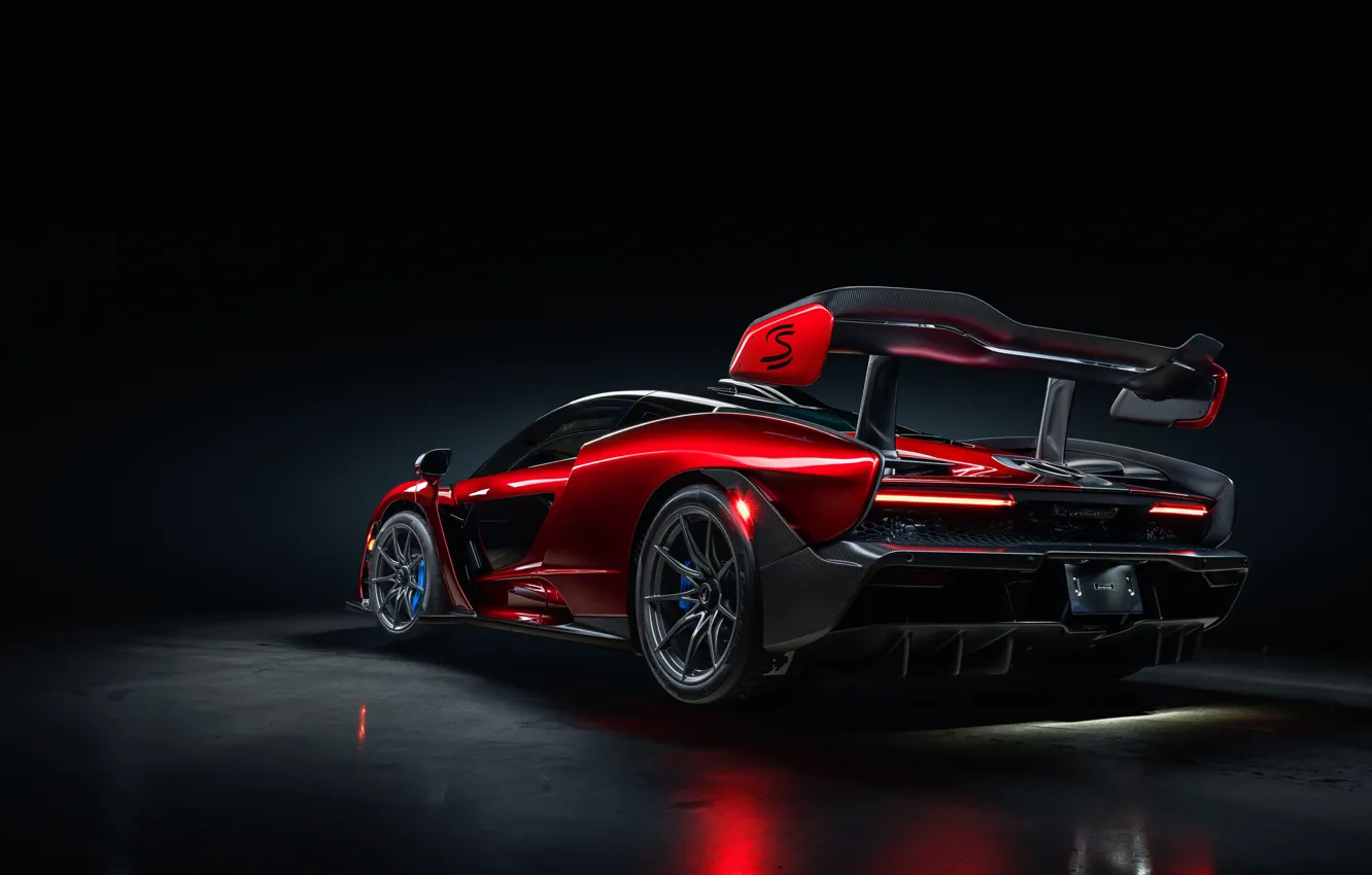 Photo wallpaper McLaren, Red, Rear View, Senna