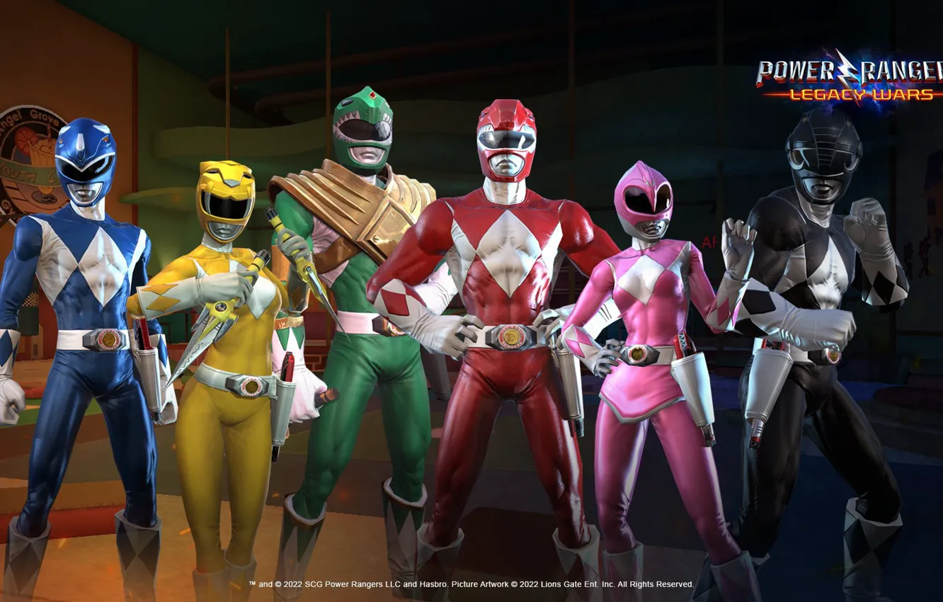 Photo wallpaper Old school, Team, Power Rangers, Warriors, Seson 1, Power Rangers Legacy Wars