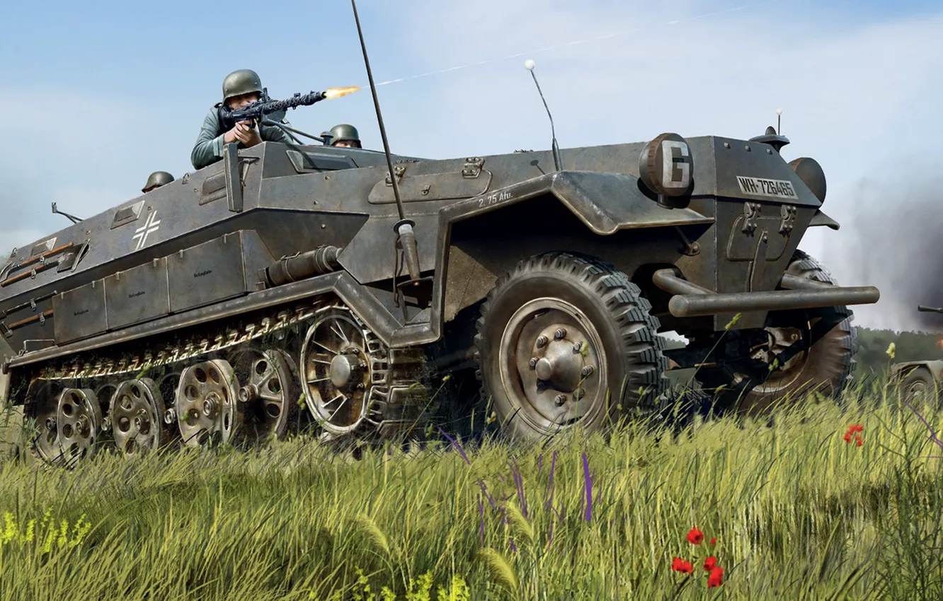 Wallpaper Sonderkraftfahrzeug 251, SdKfz 251, German medium half-track ...