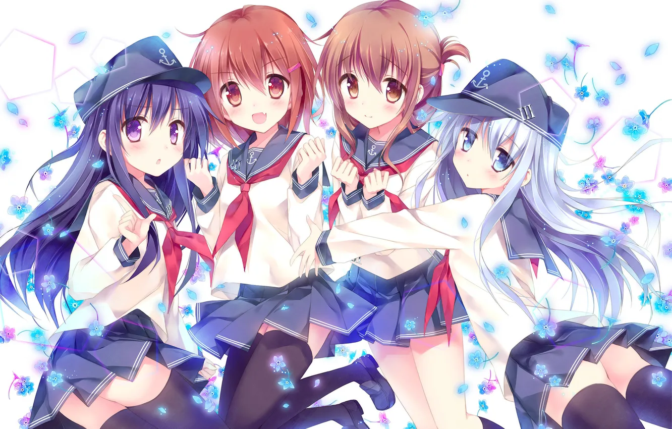 Photo wallpaper kantai collection, inazuma destroyer, ikazuchi destroyer, hibiki destroyer, akatsuki destroyer, Kimishima Ao