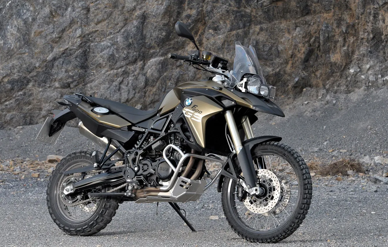 Photo wallpaper rocks, BMW, motorcycle, gravel, F800 GS2