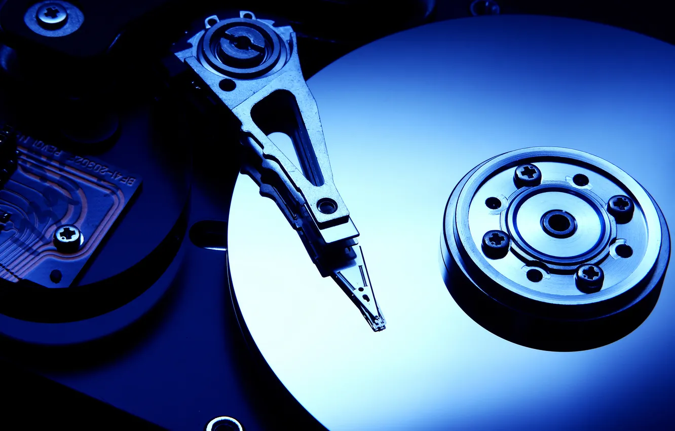 Photo wallpaper screw, hard drive