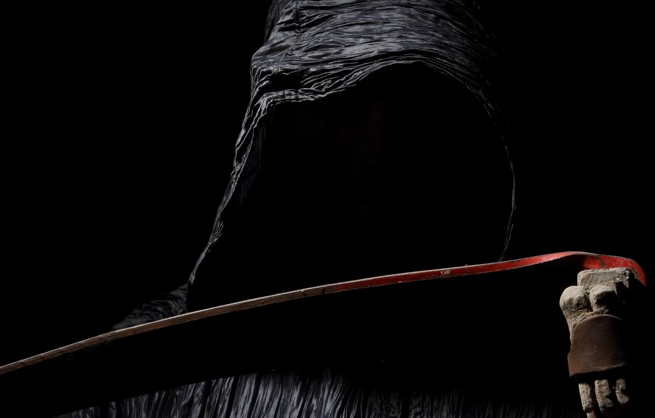 Photo wallpaper dark, black, grim reaper, scythe