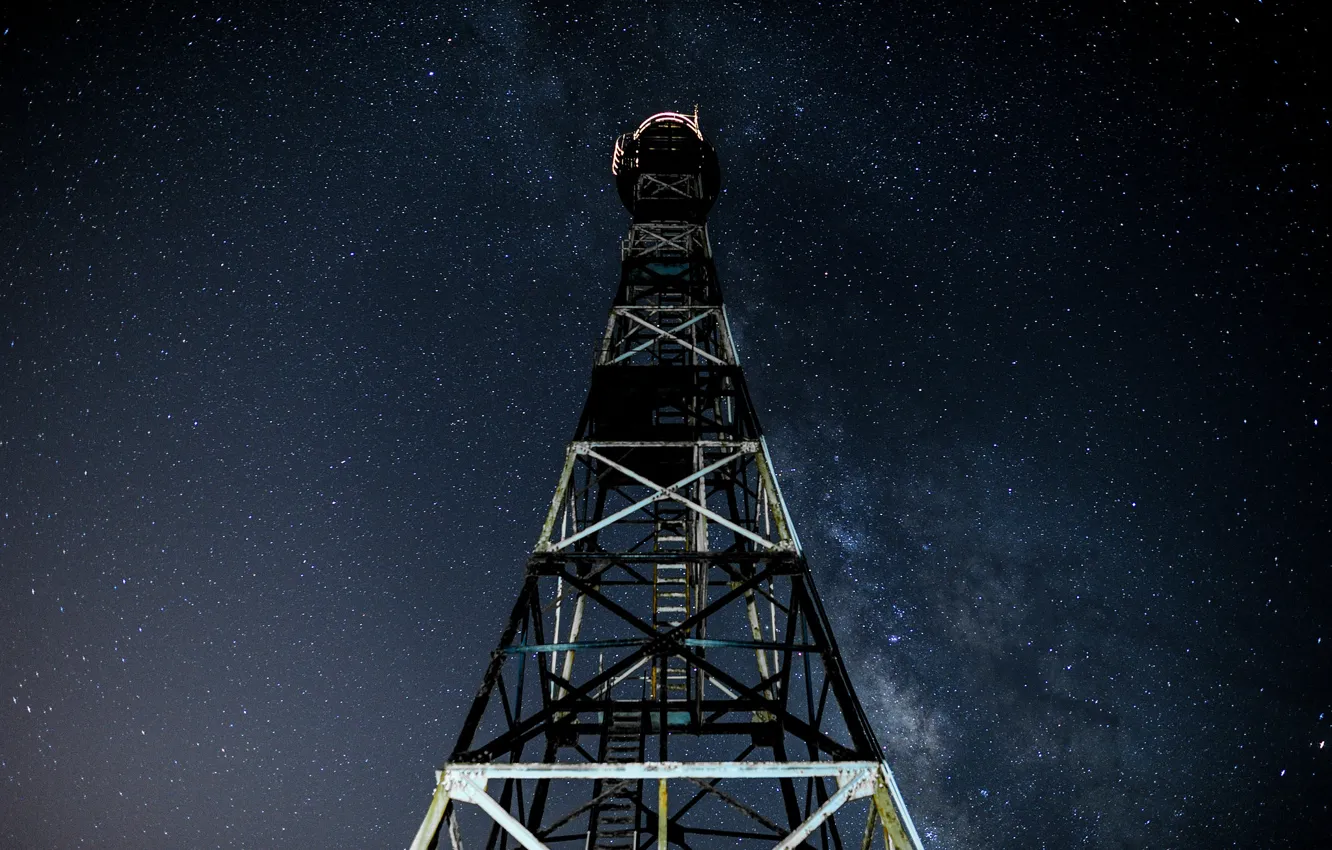 Photo wallpaper space, stars, space, tower, the milky way