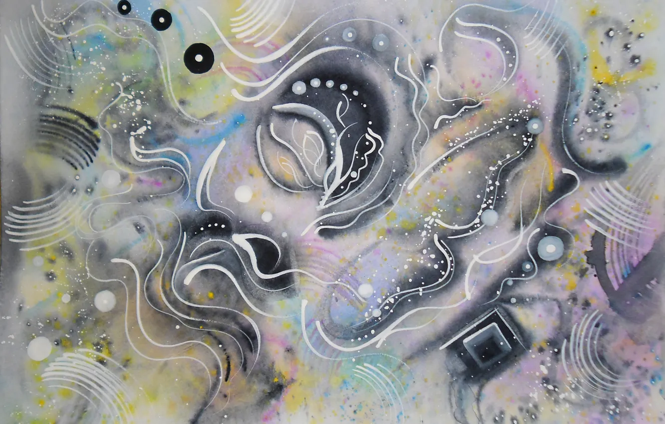 Photo wallpaper figure, oil, watercolor, pastel, markers, gouache, acrylic, microbe