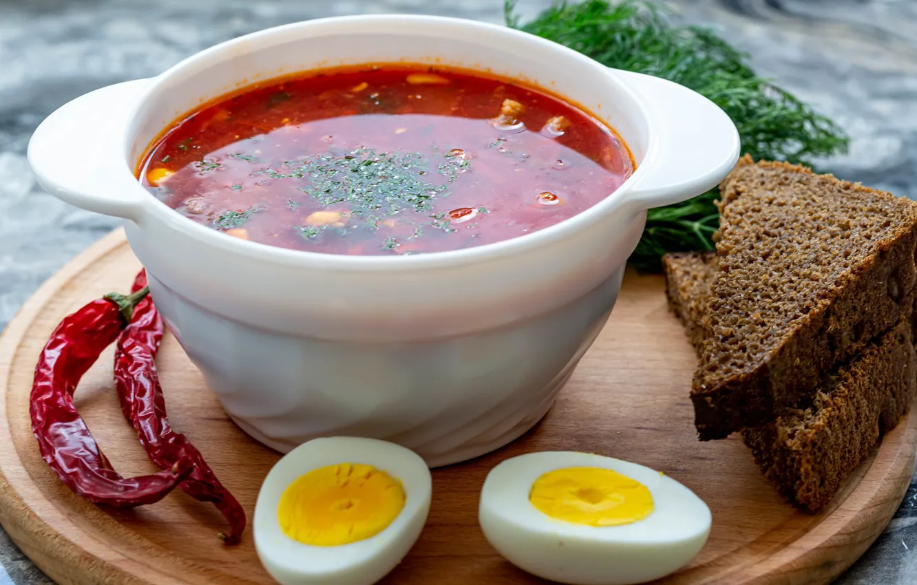 Photo wallpaper bread, soup, the first dish, Solyanka