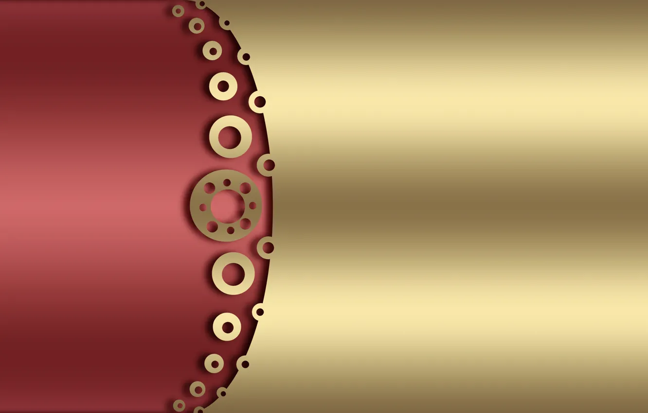 Photo wallpaper circles, background, gold, texture