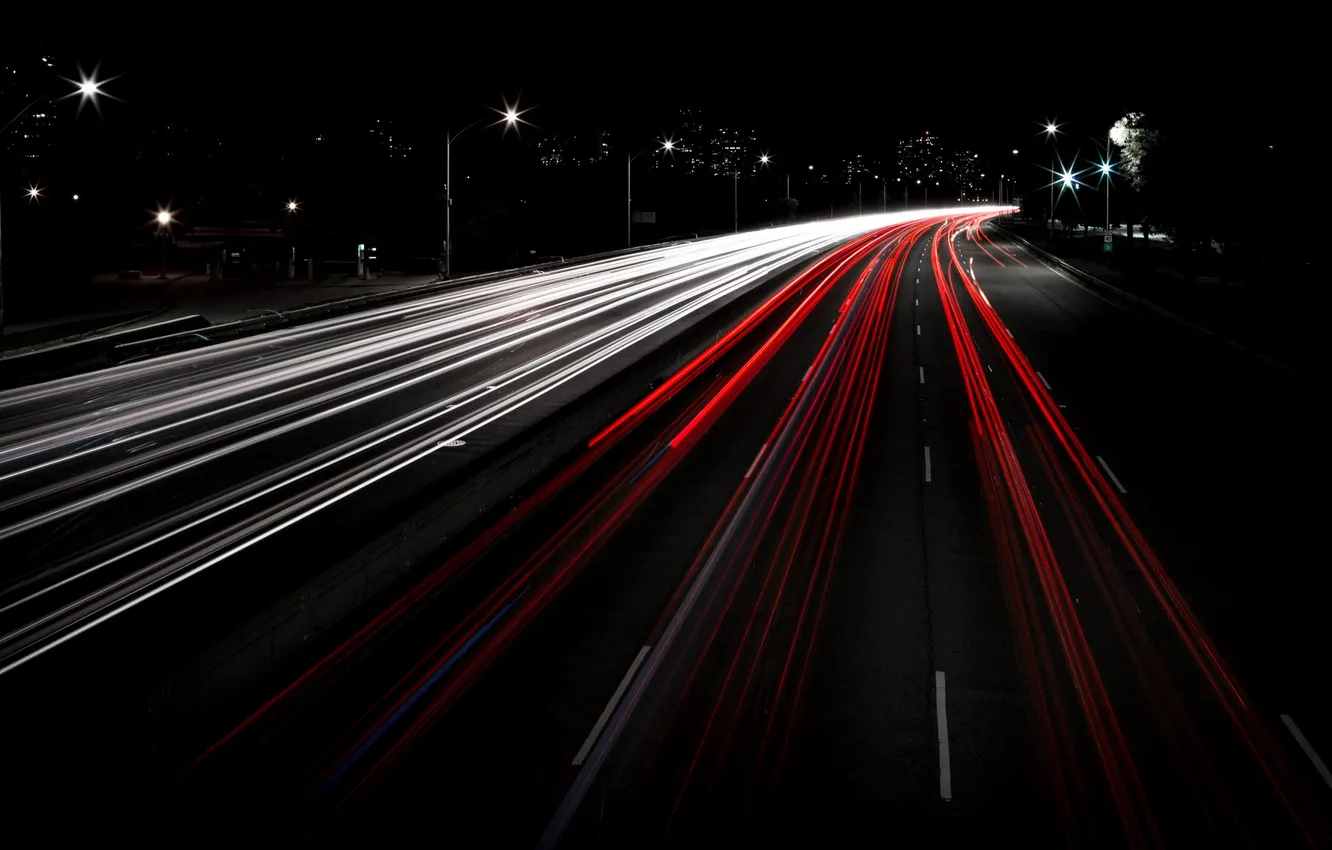 Photo wallpaper night, the city, lights