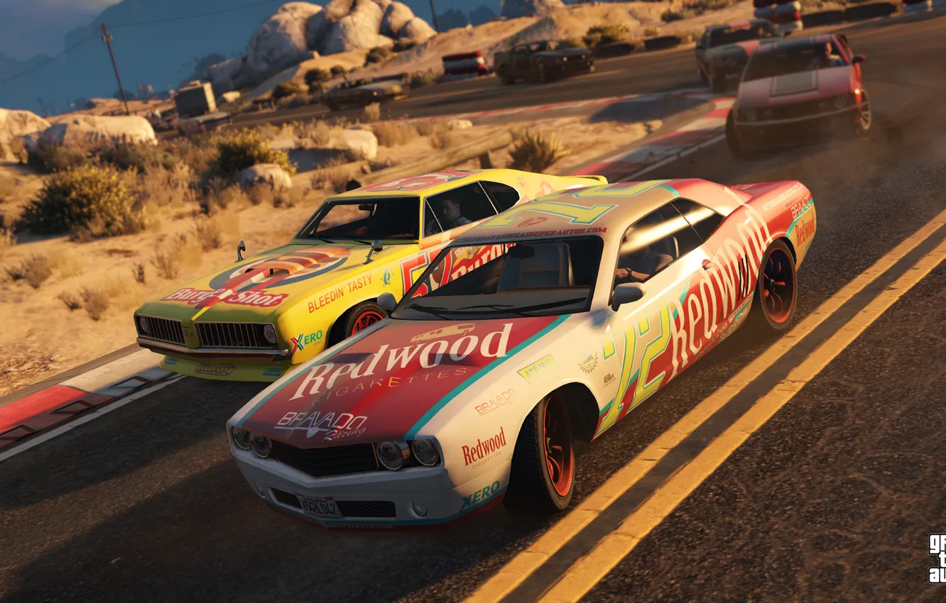 Photo wallpaper road, machine, race, Grand Theft Auto 5