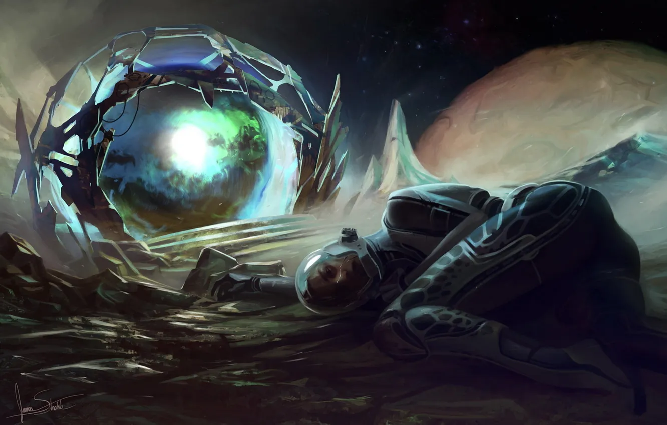 Photo wallpaper space, people, the portal, the suit