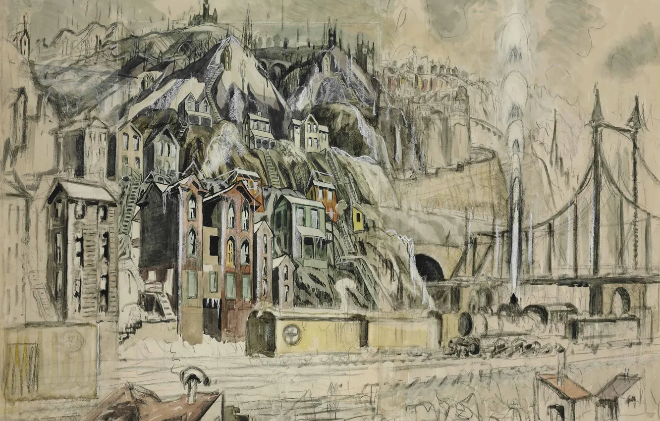Photo wallpaper Charles Ephraim Burchfield, Cliff Dwellers, 1919-20