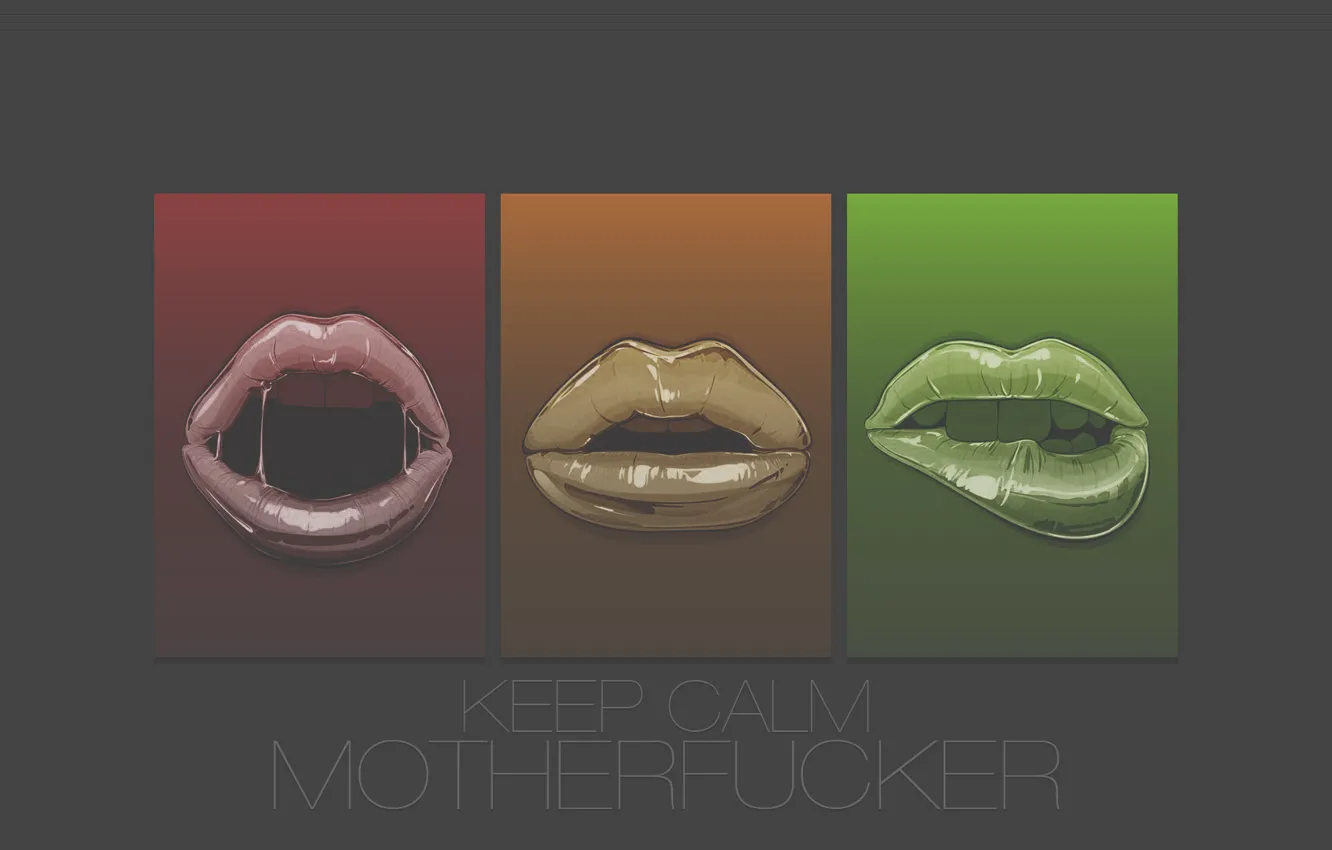 Photo wallpaper lips, calm, keep
