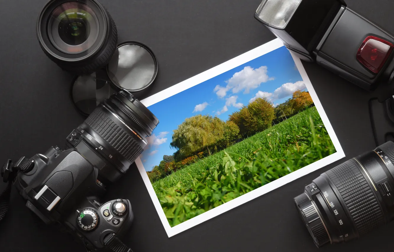 Photo wallpaper photo, table, the camera, lens, hi-tech, the, lenses, accessory