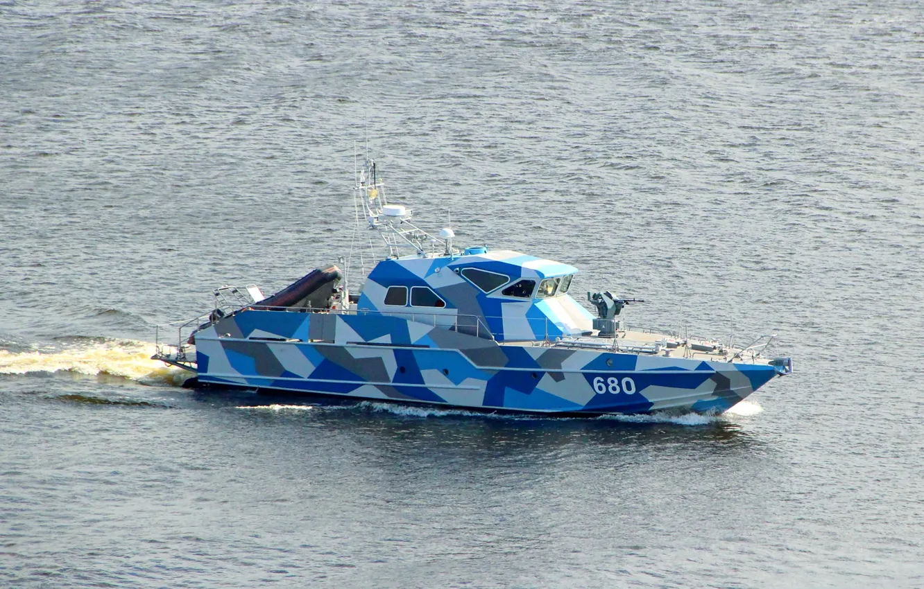 Photo wallpaper boat, camouflage, special