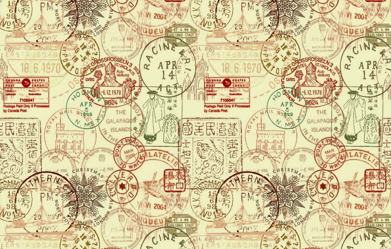 Photo wallpaper design, the envelope, print, mail, hand, made