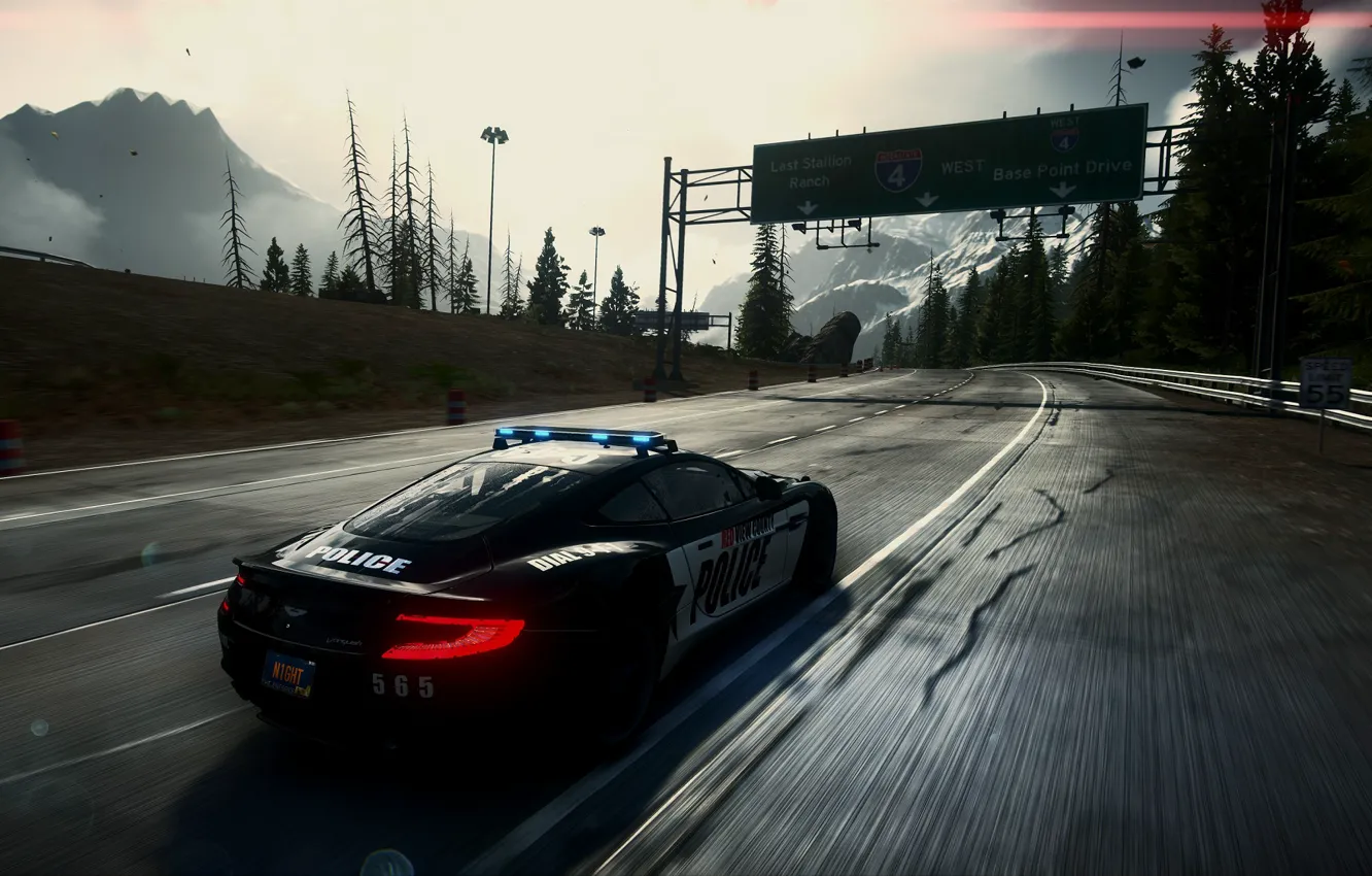 Photo wallpaper car, Aston Martin, Need for Speed, cop, Vanquish, Video Game, Rivals