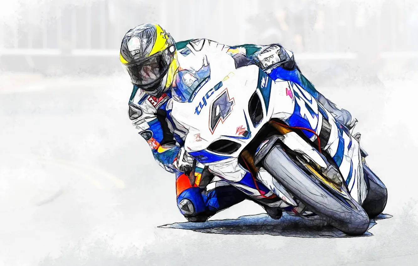 Photo wallpaper figure, motorcycle, race, bike