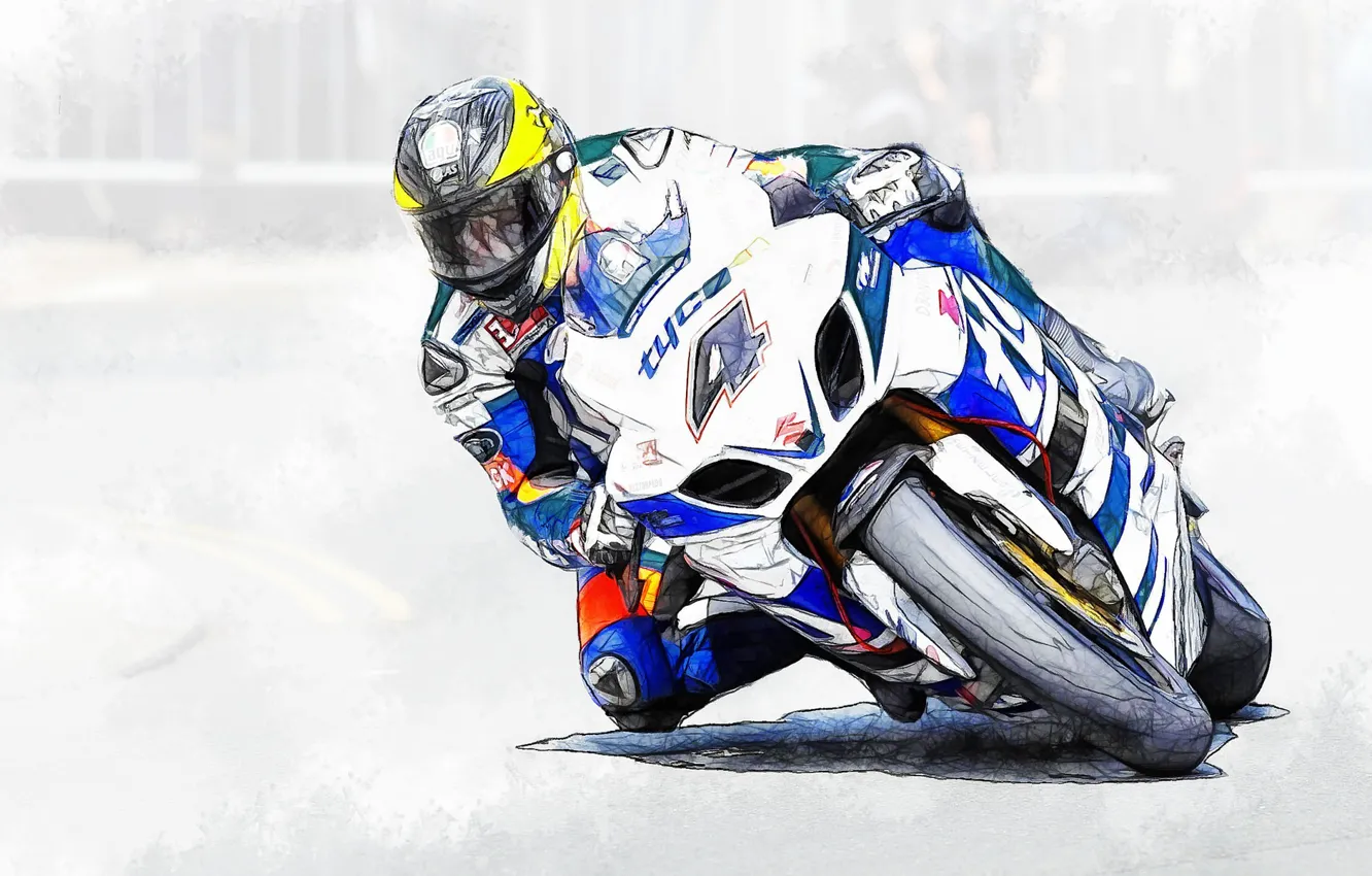 Photo wallpaper race, figure, motorcycle, bike