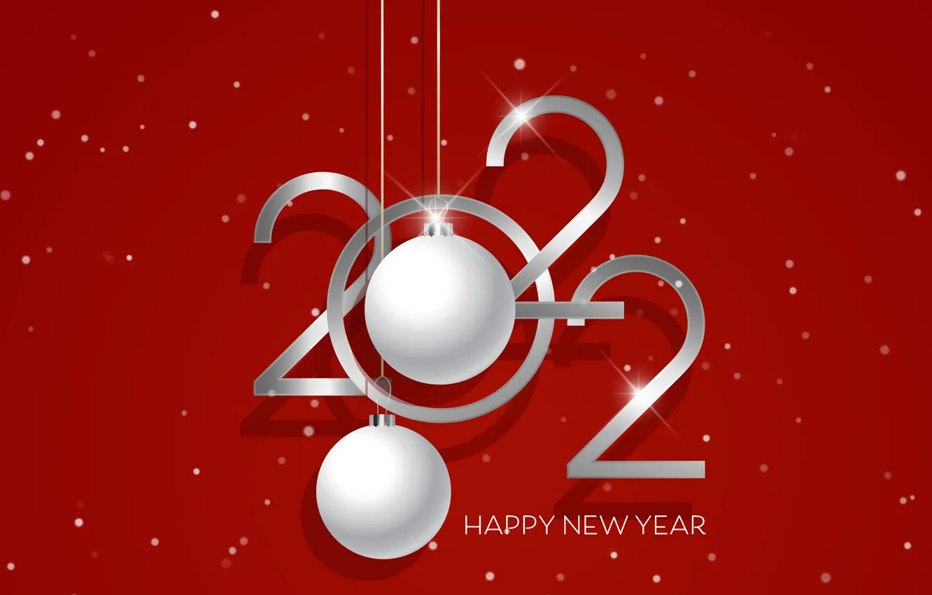 Photo wallpaper new year, figures, red, red background, New Year, luxury, decoration, figures
