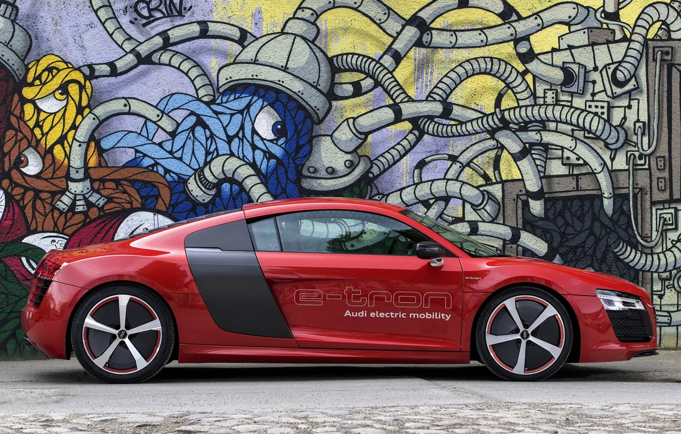 Photo wallpaper car, auto, Audi, Prototype, side view, wallpapers, e-Tron