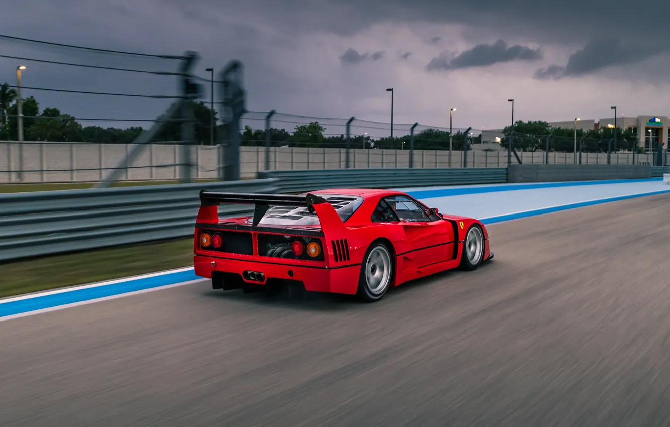 Photo wallpaper Ferrari, red, F40, supercar, racing car, Ferrari F40 LM by Michelotto