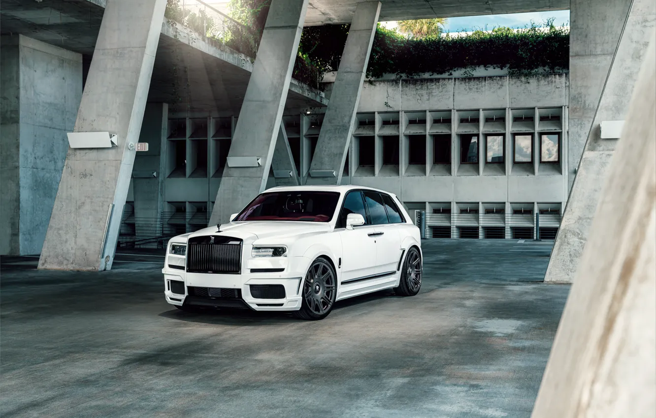Photo wallpaper Rolls Royce, White, SUV, Exclusive, Cullinan