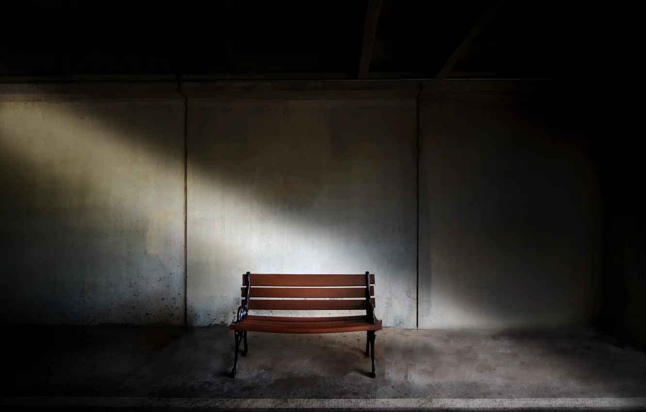 Photo wallpaper background, bench, the basement