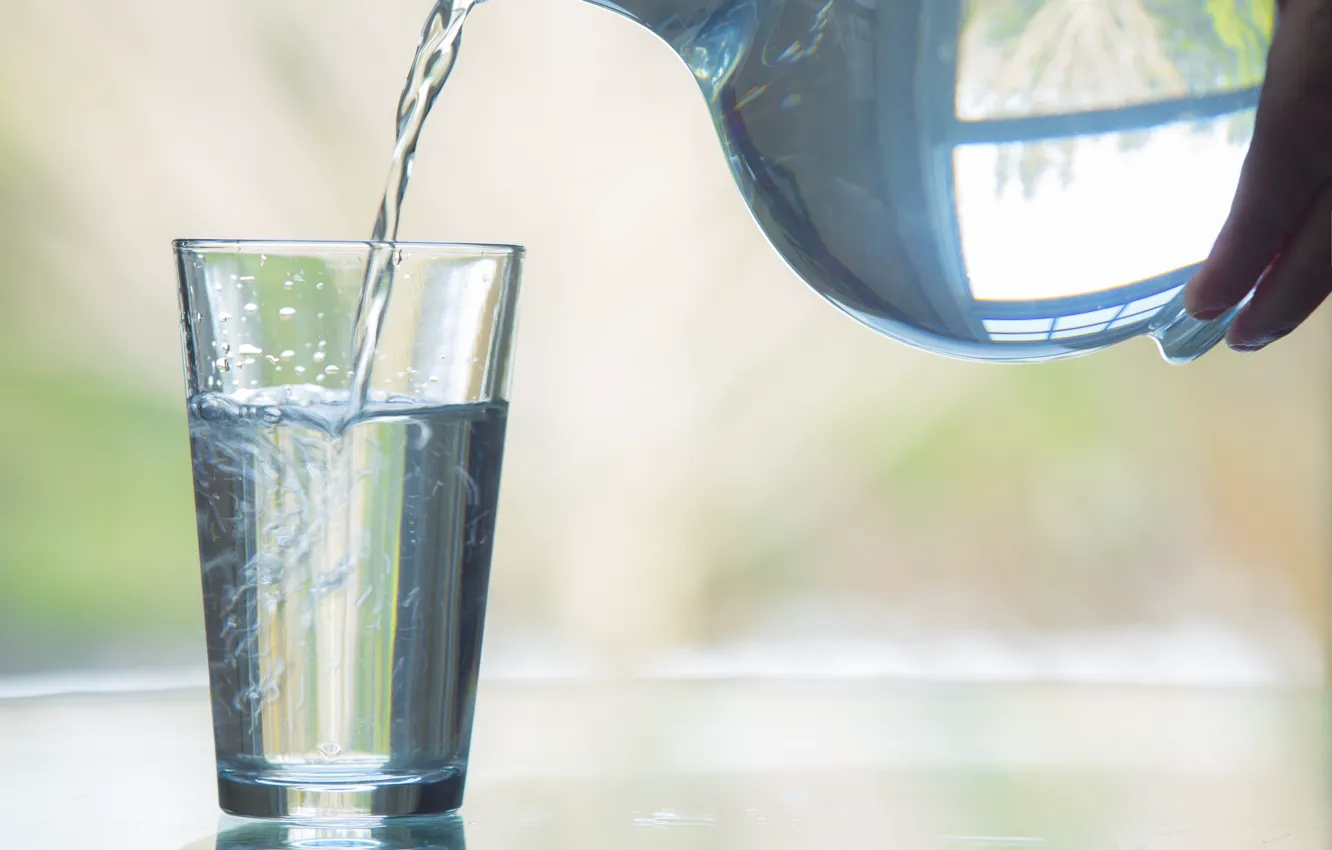 Photo wallpaper glass, water, liquid