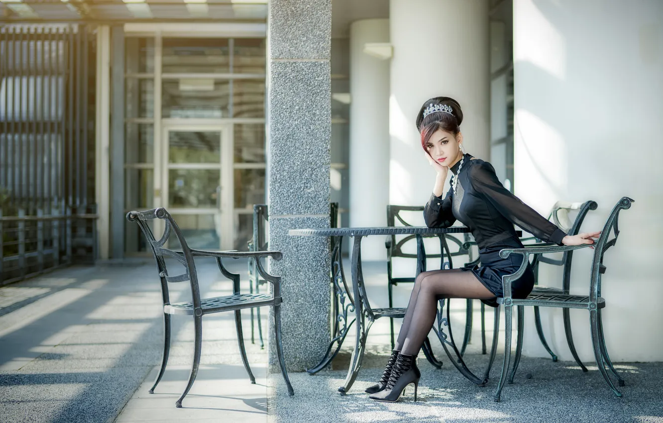 Photo wallpaper look, girl, background