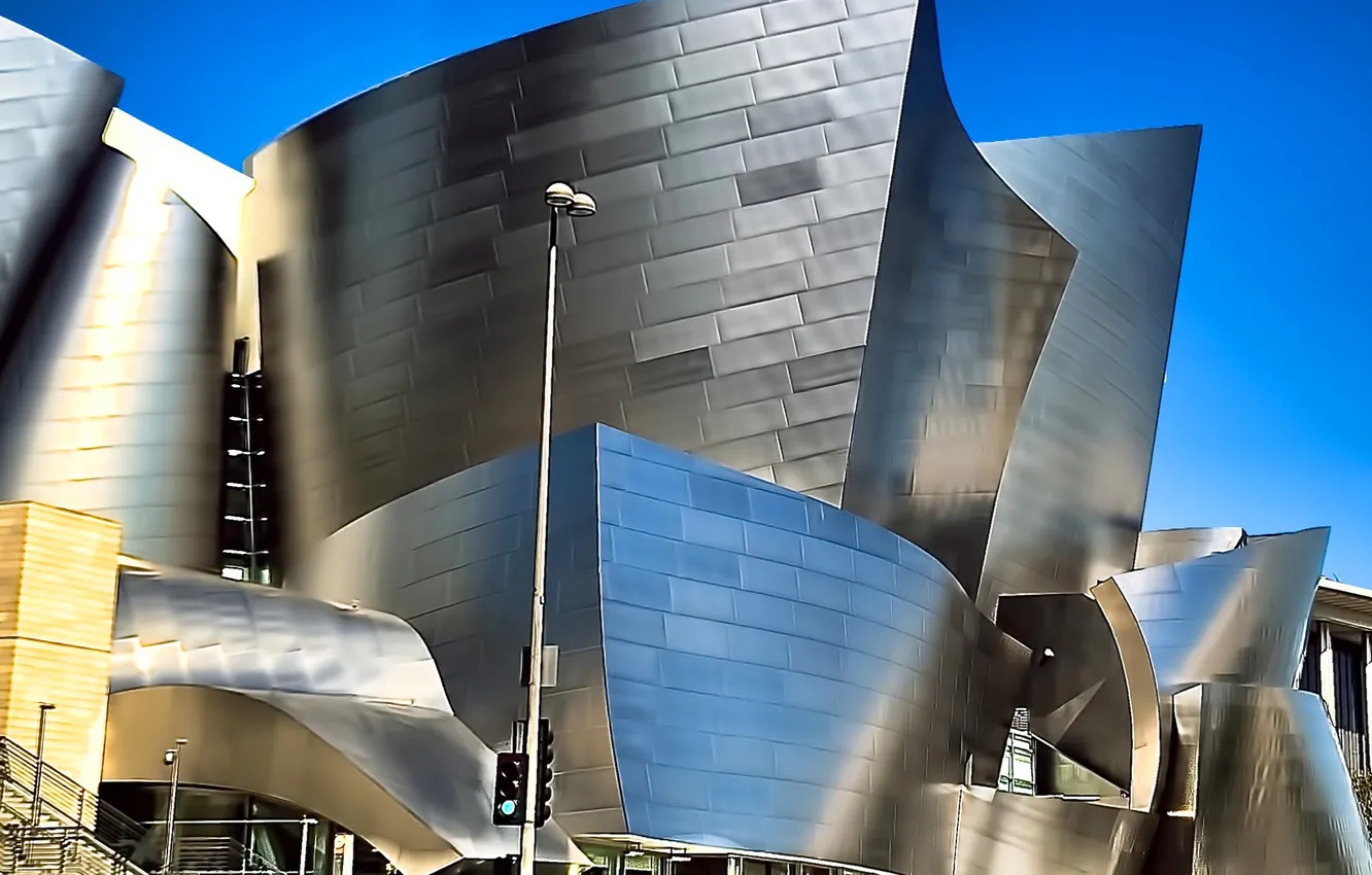 Photo wallpaper the sky, street, USA, Los Angeles, Walt Disney Concert Hall
