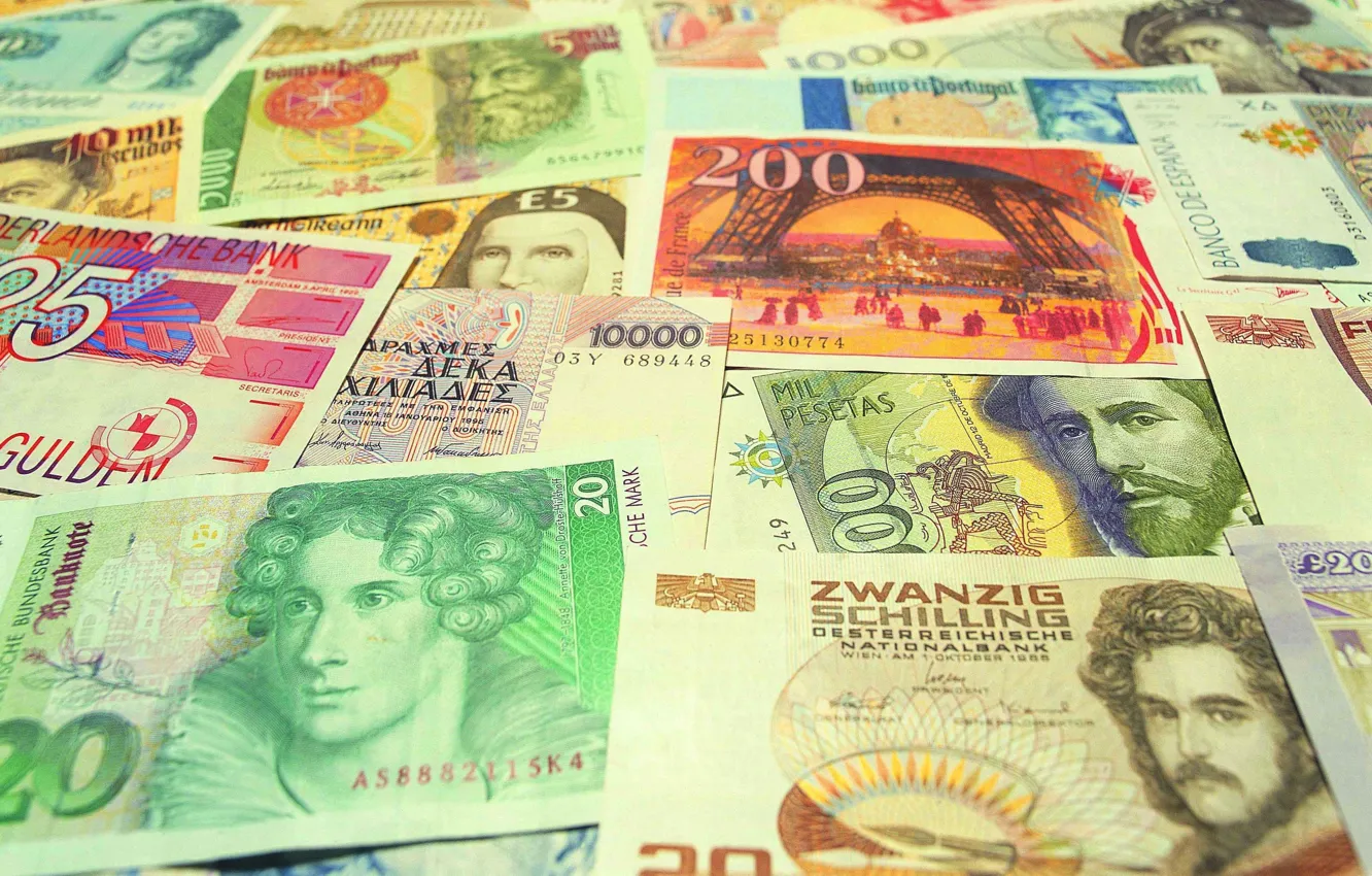 Photo wallpaper Macro, Money, Currency