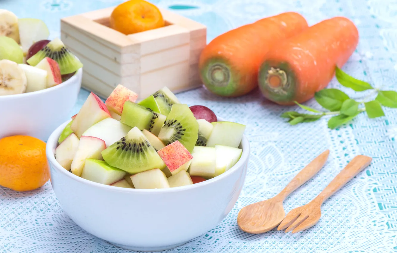 Photo wallpaper fruit, carrots, Fruit salad