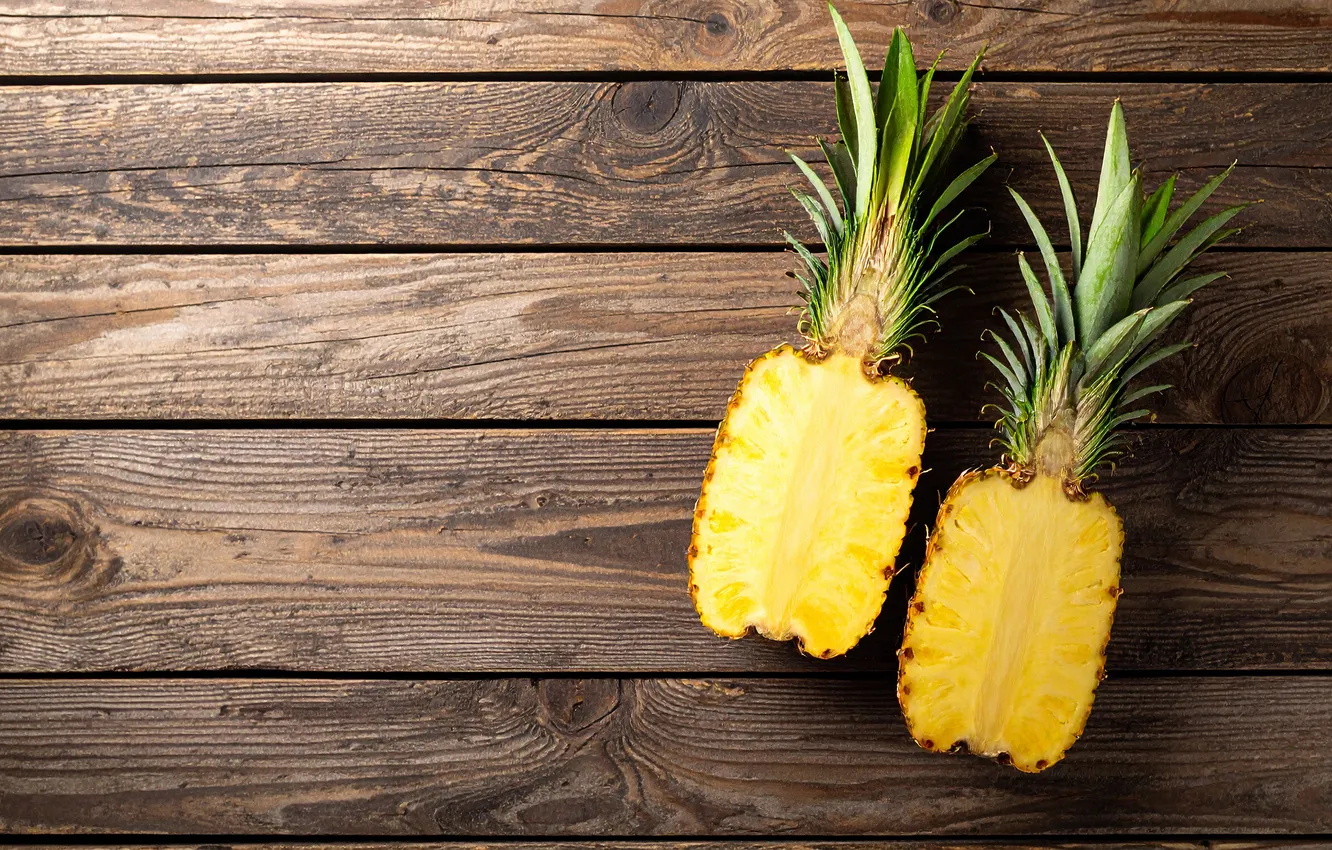 Photo wallpaper neural network, halves, Board, pineapple, AI art