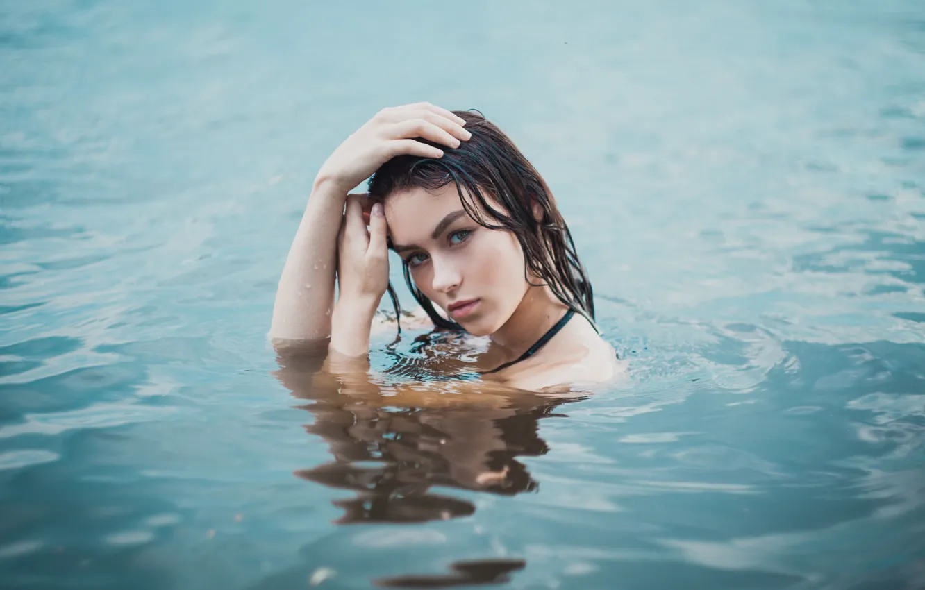 Photo wallpaper model, bikini, black hair