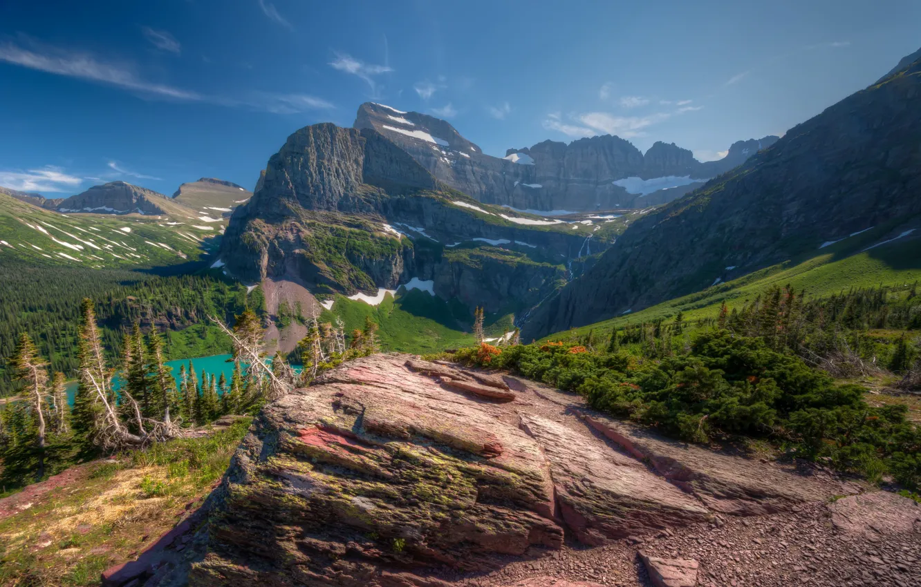 Photo wallpaper landscape, mountains, nature, beauty, slope