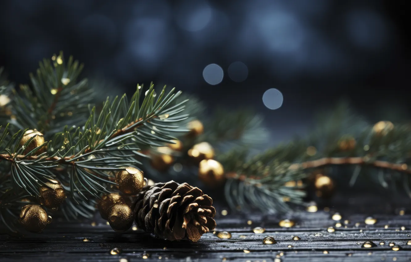 Photo wallpaper winter, snow, decoration, new year, Christmas, Christmas, bumps, winter