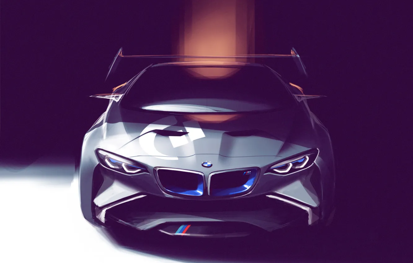 Photo wallpaper figure, BMW, art, Vision, front, Concept Car, race car, Gran Turismo