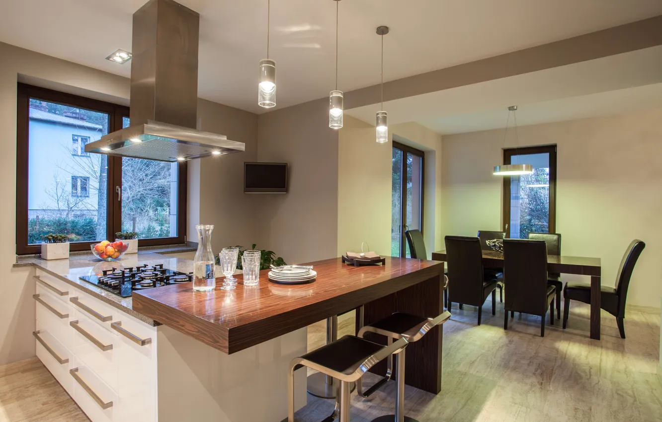 Photo wallpaper flower, floor, fruits, door, entrance, flat, Domestic, dining room