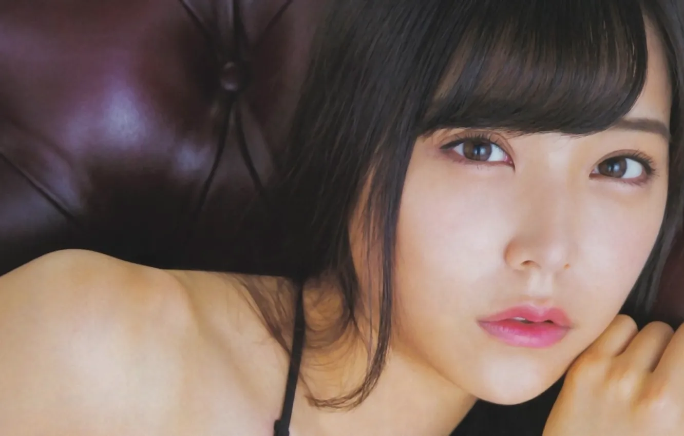 Photo wallpaper girl, long hair, beautiful, pretty, lips, face, asian, attractive